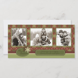 Trío tradicional de tarjetas de fotos navideñas
