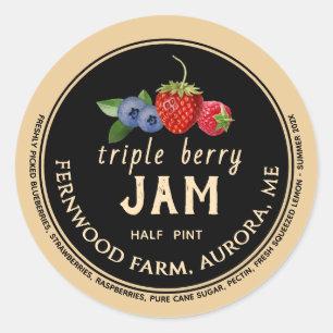 Triple Berry Jam Classic Round Pegatina