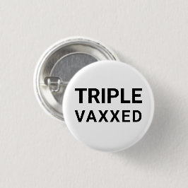 Triple botón Vaxxed blanco simple y moderno