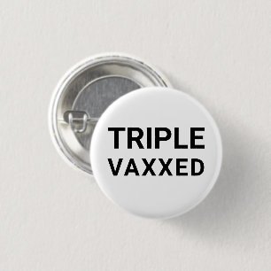 Triple botón Vaxxed blanco simple y moderno