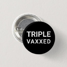 Triple botón Vaxxed de pin blanco negro