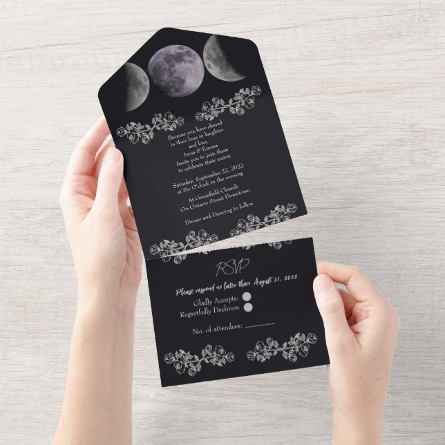 Triple diosa la luna todo en una invitación de mat (desgarro)