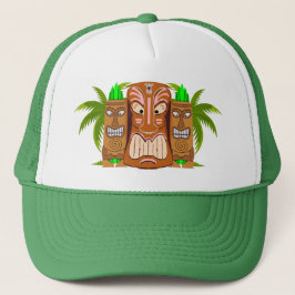 Triple gorro de camionero de árbol de palmas tiki