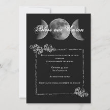 Triple invitación a la boda Moon Blessing