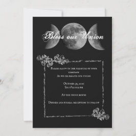 Triple invitación a la boda Moon Blessing
