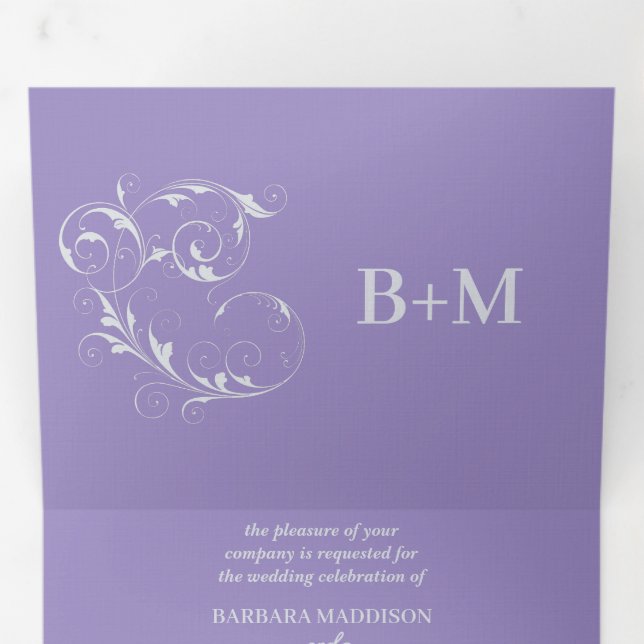 Triple invitación de boda personalizada (Interior primer panel)