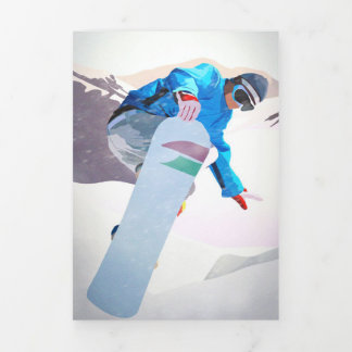 Triple letra de Snowboard Invitación de plegado