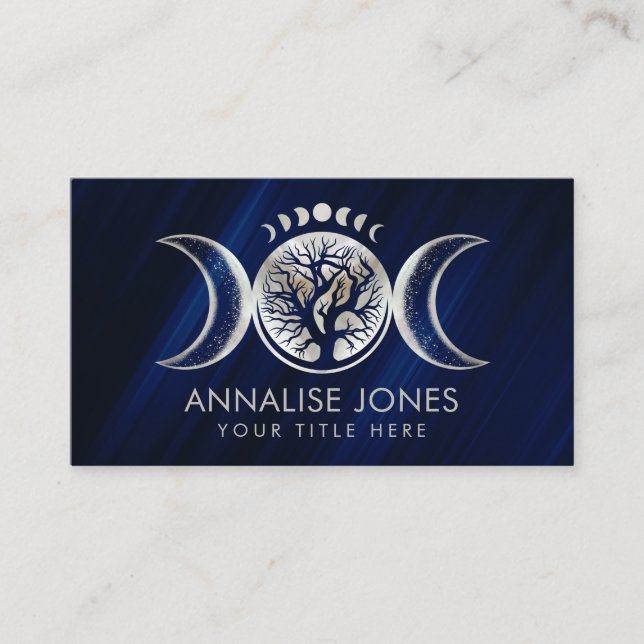 Triple luna - Árbol de vida Tarjeta de visita de o (Anverso)
