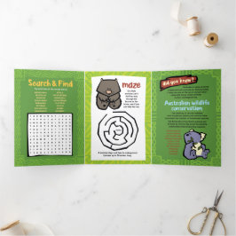 Triple tarjeta de bienvenida Echidna Puzzle Echidn