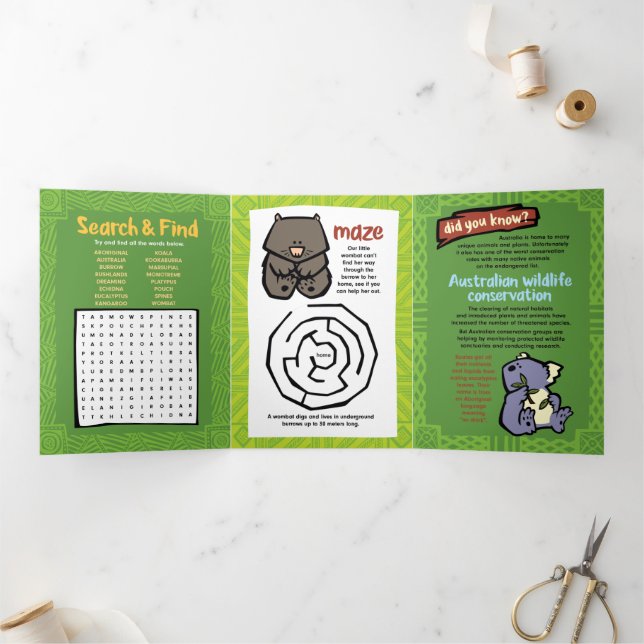 Triple tarjeta de bienvenida Echidna Puzzle Echidn (Interior)