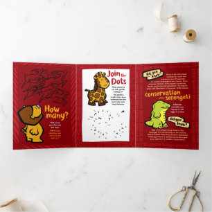 Triple tarjeta de saludo de león de vida silvestre