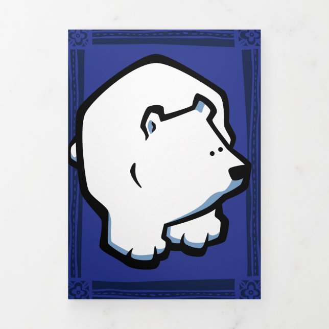 Triple tarjeta de saludo de rompecabezas de oso po (Foto de portada)