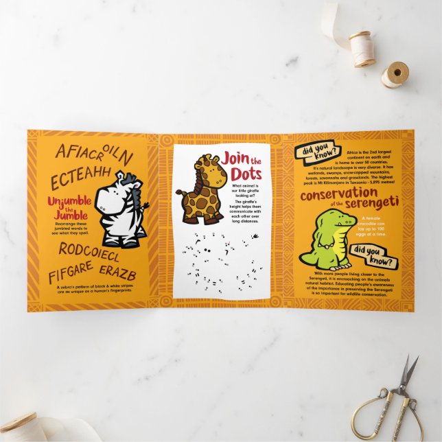 Triple tarjeta de saludo del rompecabezas del rino (Interior)