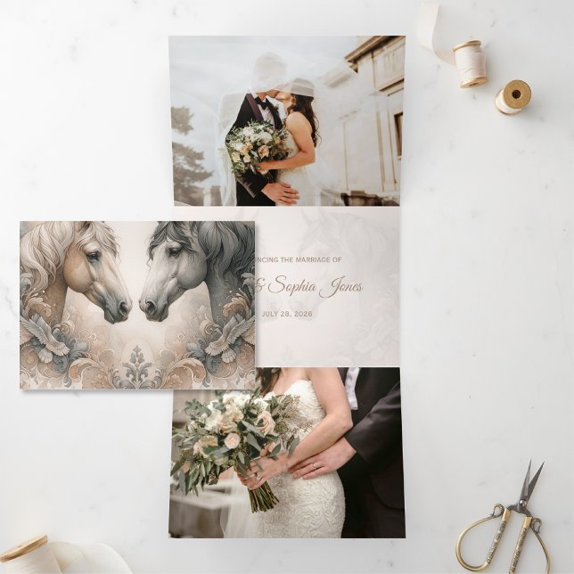 Triplicidad elegante Añadir Invitación de matrimon (Subido por el creador)