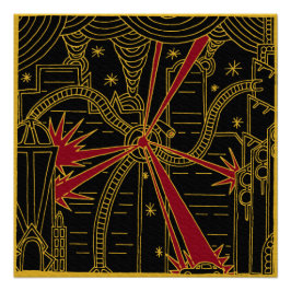 Tripod ataca a Poster Art Deco