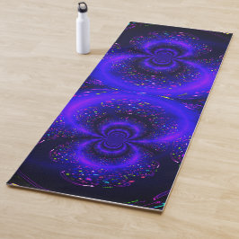 Trippy Blue Black Golden Dolphin Yoga Mat