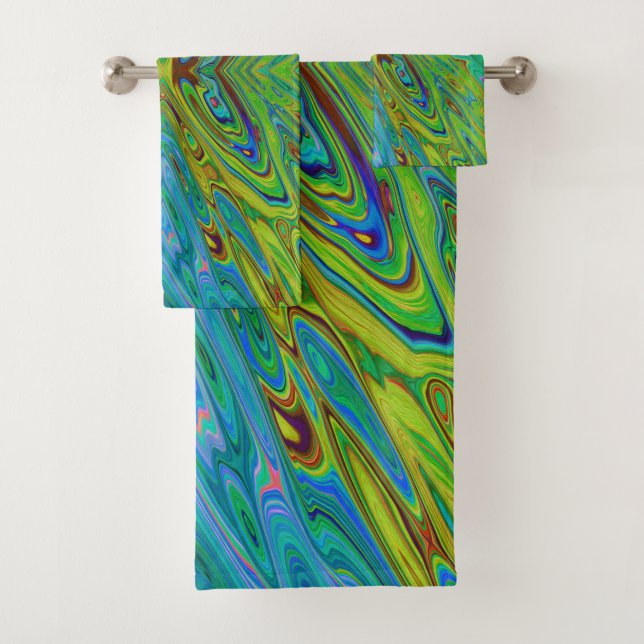 Trippy Chartreuse y Blue Abstract Butterfly (In situ)