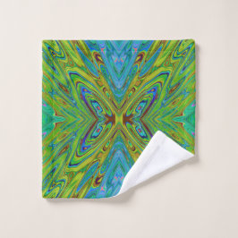 Trippy Chartreuse y Blue Abstract Butterfly