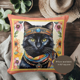 Trippy Gato Hippy con Cojín decorativo Pendant de