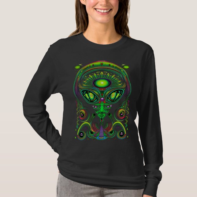 Trippy Rave Alien Tank Top UFO (Anverso)