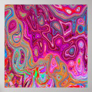 Trippy Resumen Magenta Colores arcoiris Arte retro
