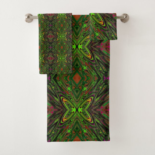 Trippy Retro Lime Green Resumen Mariposa (In situ)