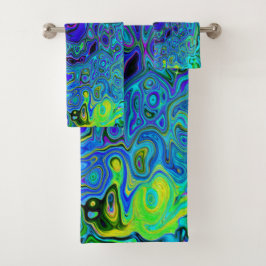 Trippy Violet Blue Abstract Retro Liquid Swirl