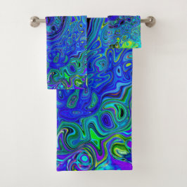 Trippy Violet Blue Abstract Retro Liquid Swirl