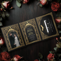 Catedral de Vampiro de Oro Invitación a la Boda Gó