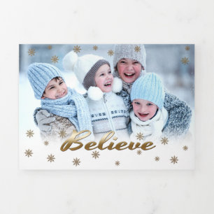 Tríptica Creer. Tarjeta multifoto de Navidades trifálicos
