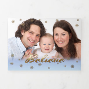 Tríptica Creer. Tarjeta multifoto de Navidades trifálicos