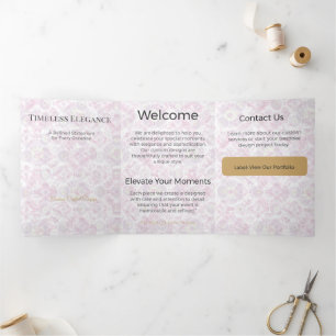 Tríptica Diseño Neutral Elegante Minimalista Tarjeta Trifol