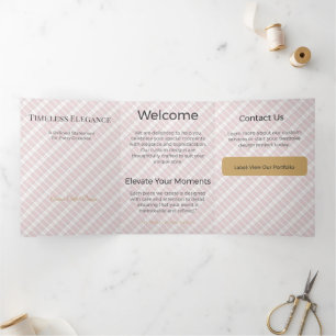 Tríptica Diseño Neutral Elegante Minimalista Tarjeta Trifol