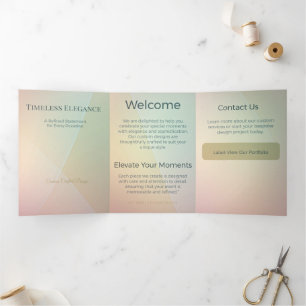 Tríptica Diseño Neutral Elegante Minimalista Tarjeta Trifol