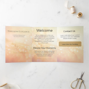 Tríptica Diseño Neutral Elegante Minimalista Tarjeta Trifol