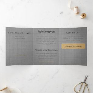 Tríptica Diseño Neutral Elegante Minimalista Tarjeta Trifol