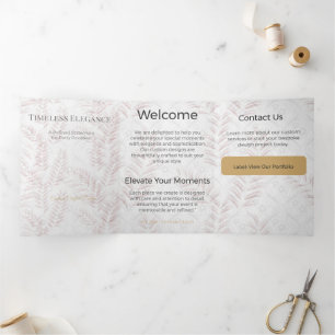 Tríptica Diseño Neutral Elegante Minimalista Tarjeta Trifol