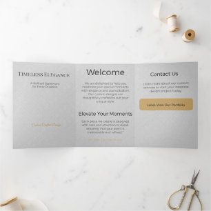 Tríptica Diseño Neutral Elegante Minimalista Tarjeta Trifol