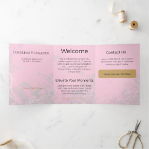 Tríptica Diseño Neutral Elegante Minimalista Tarjeta Trifol