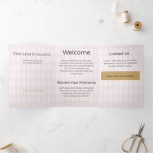 Tríptica Diseño Neutral Elegante Minimalista Tarjeta Trifol