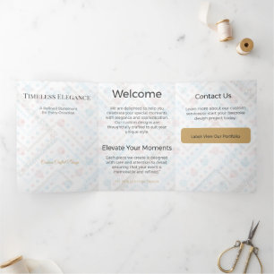 Tríptica Diseño Neutral Elegante Minimalista Tarjeta Trifol
