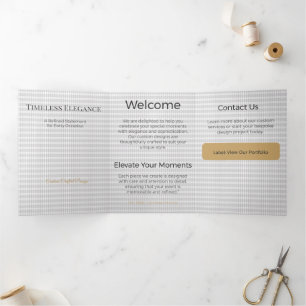 Tríptica Diseño Neutral Elegante Minimalista Tarjeta Trifol