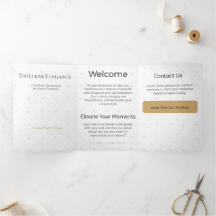 Tríptica Diseño Neutral Elegante Minimalista Tarjeta Trifol