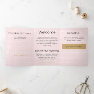 Tríptica Diseño Neutral Elegante Minimalista Tarjeta Trifol