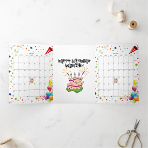 Tríptica Feliz Cumpleaños Tarjeta Triple Calendario de Mayo