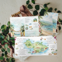 Fin de semana de boda | Invitación triptica de Mau