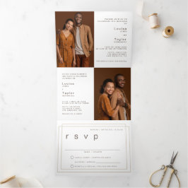 Tríptica Foto Invitación a la boda bilingüe - Todo en uno