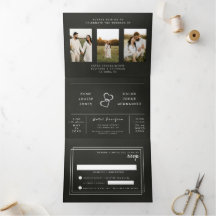 Invitación a la boda bilingüe - Fotos del tablero 