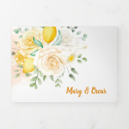 Tríptica Invitación a la boda bilingüe - Todos los limonero