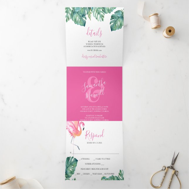 Tríptica Invitación a la boda de destino (Interior)